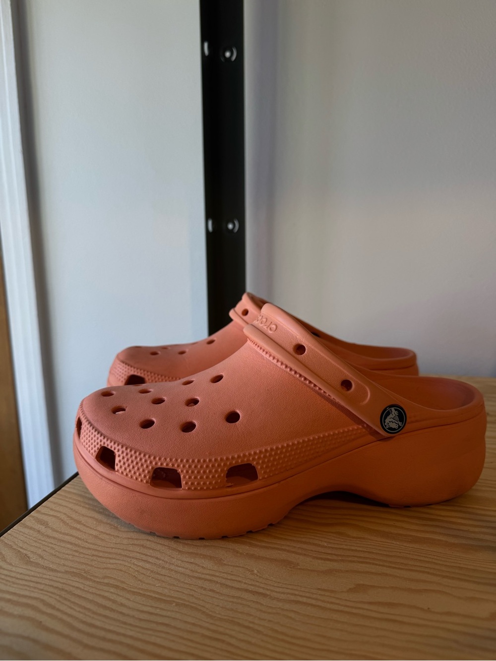 CROCS Platform Clogs in Coral